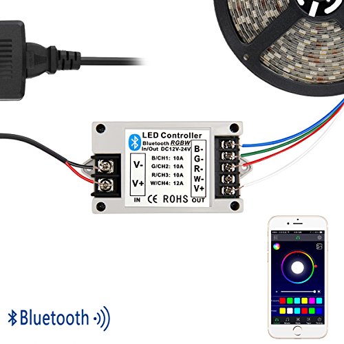 SUPERNIGHT RGB/RGBW LED Strip Light Bluetooth Controller iPhone IOS APP Control for 5050 3528 RGB LED Strip Light(Suitable for Apple IOS System)