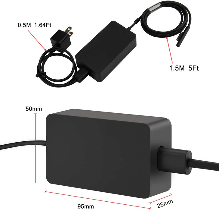 Surface Pro Cargador, Surface Laptop Cargador 65W 15V 4A Fuente de Ali Surface Pro Cargador, Surface Laptop Cargador 65W 15V 4A Fuente de Ali