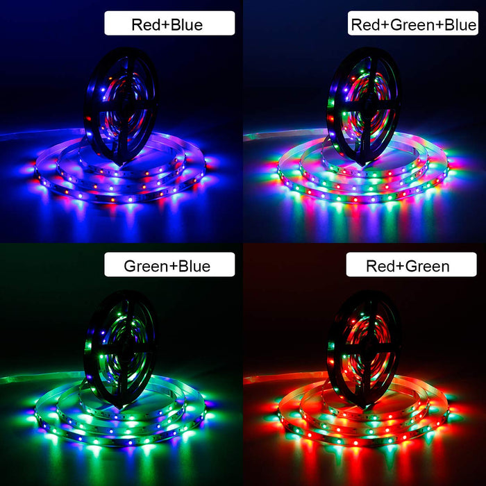 16.4ft RGB Color Changing LED Strip Lights with 12V Power Supply