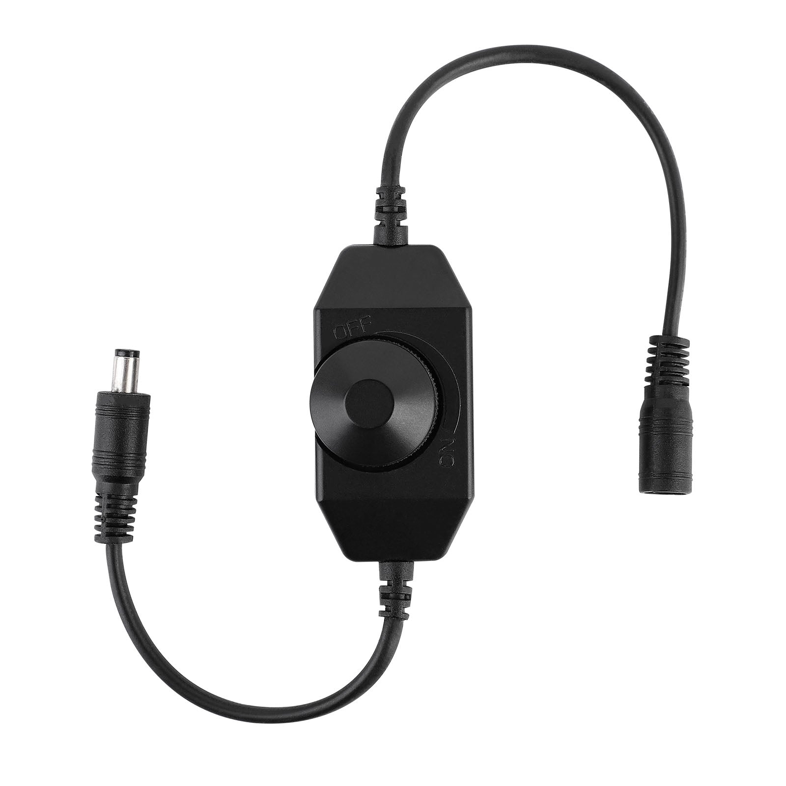 SUPERNIGHT 12V Dimmer Adjustable Controller black LED Dimmer Driver for Single Color 3528 5050 LED Strip Light With DC plug Jack