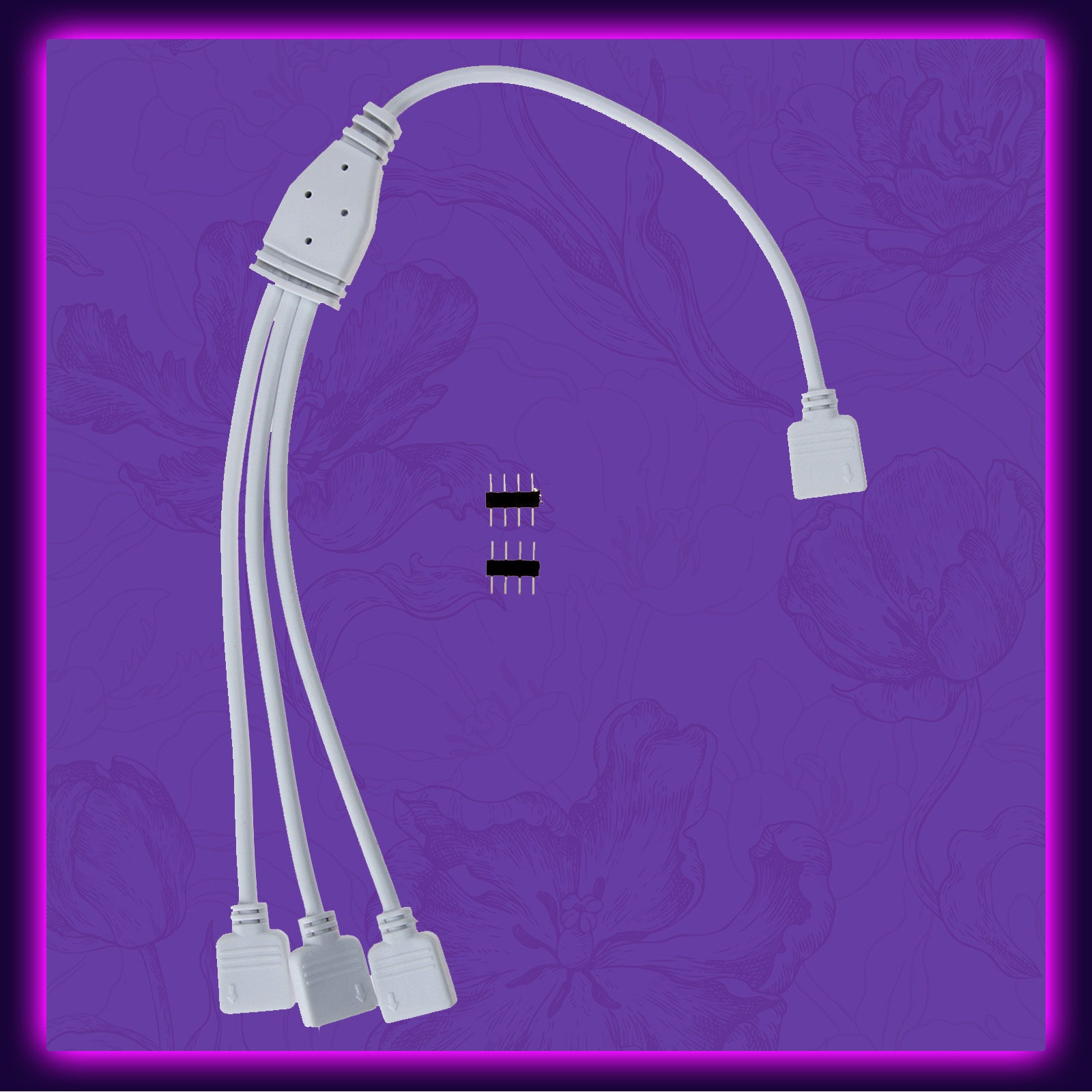 SUPERNIGHT 1 to 3 LED Strip Splitter 4 Pin Connector Cable Wire 12 Compatible with RGB 5050 LED Lights Strip