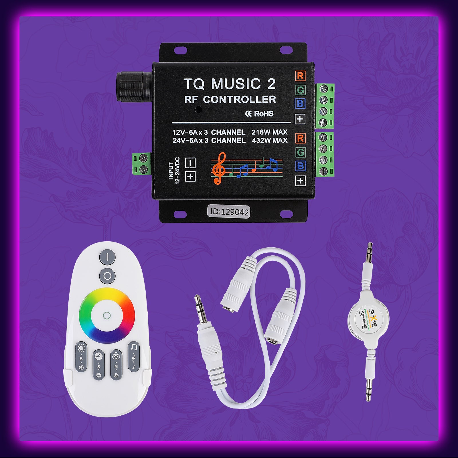 SUPERNIGHT LED RGB Music Touch Controller RF Sensitivety Backlight RF Remote Touching Color 3.5MM Audio 15 Music Modes LED Light Strip Controller