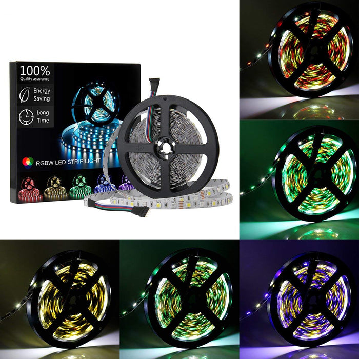 SUPERNIGHT LED Strip Light, 5050 16.4ft RGBW Non-waterproof LED Flexible Lighting, 12V 300LEDs Multi-colored LED Tape Lights