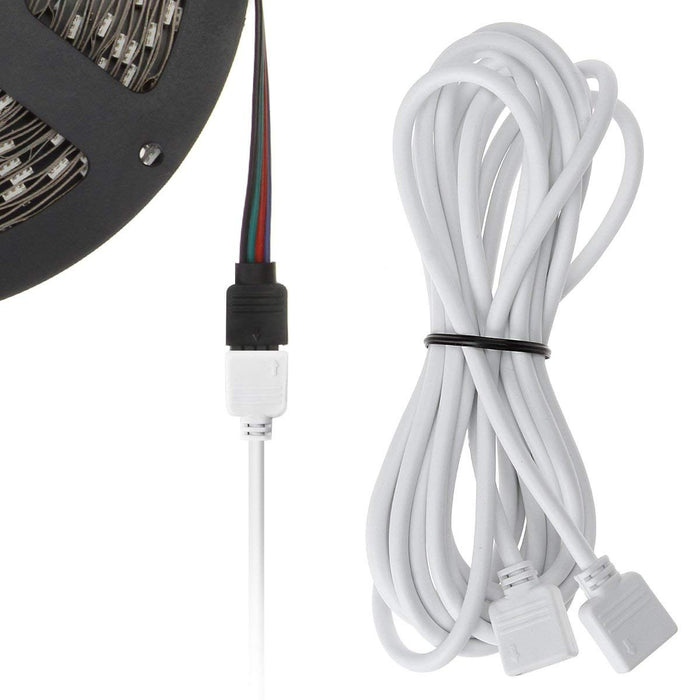 SUPERNIGHT 5m 16.4ft 4 Pin RGB LED Strip Lights Extension Cable for SMD 5050 and 3528 LEDs Strip to Strip or Strip to Controller