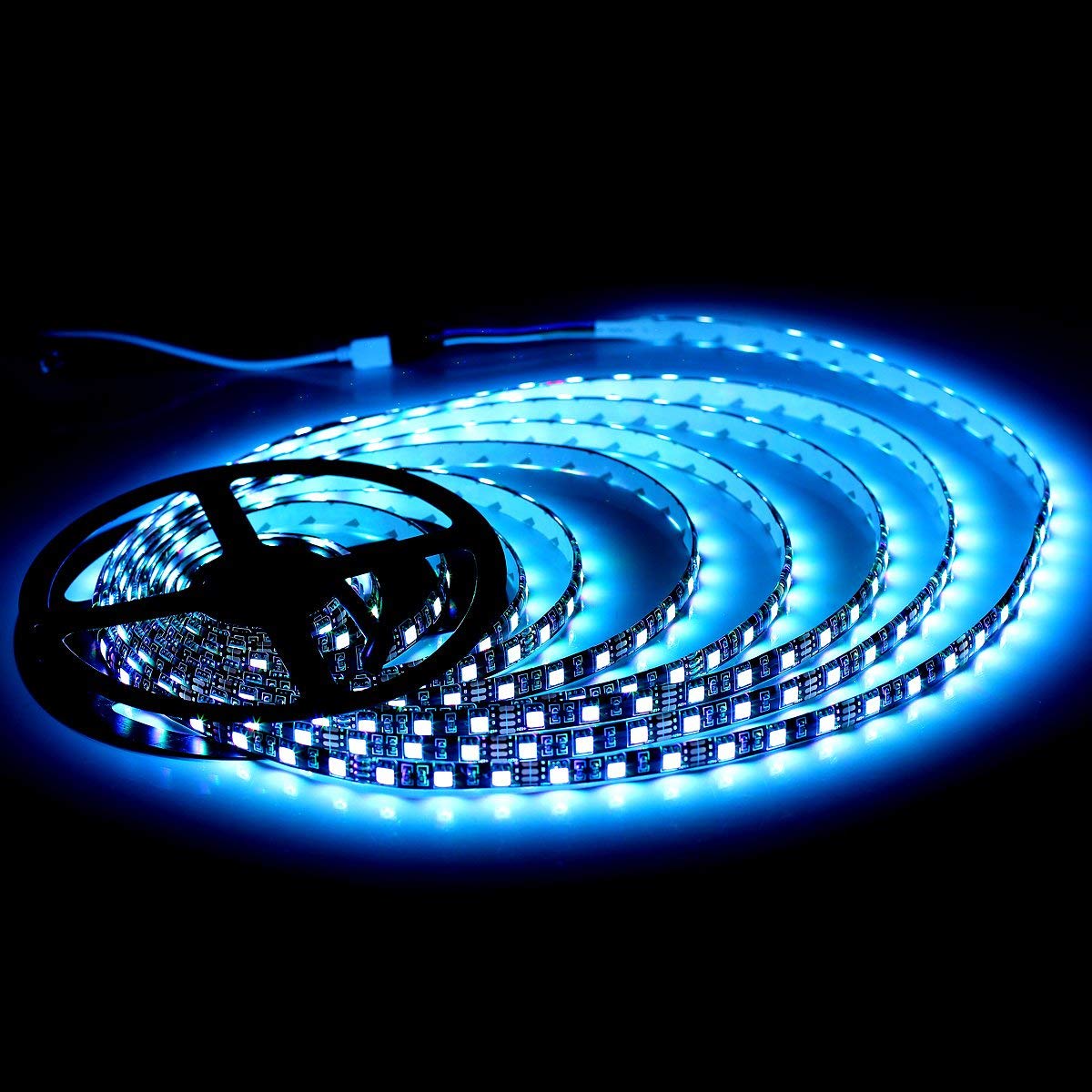 SUPERNIGHT 16.4ft 5050 RGB Strip Waterproof Black PCB, 300 LED Color Changing Rope Lights
