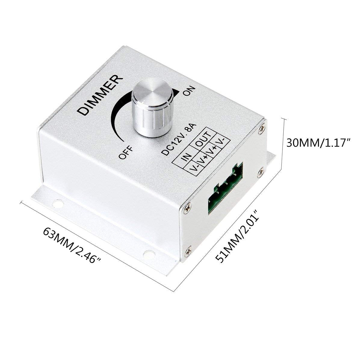 SUPERNIGHT Aluminium Case DC12V 8A Single Channel Knob Dimmer Controller For LED strip Bulb Lamp Light 5050 3528 5630 single color LED Strip