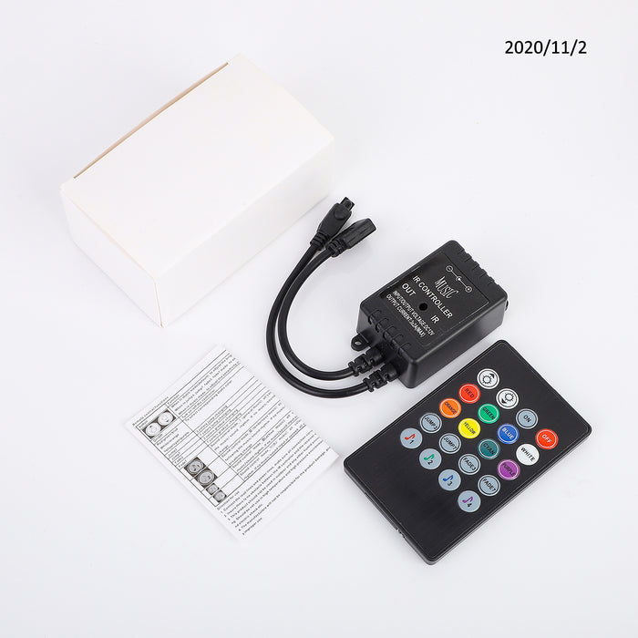 SUPERNIGHT Infrared Music Controller 20 keys IR Remote Controller Sound Sensor Controller For 5050 3528 5630 RGB LED Strip light Flexible