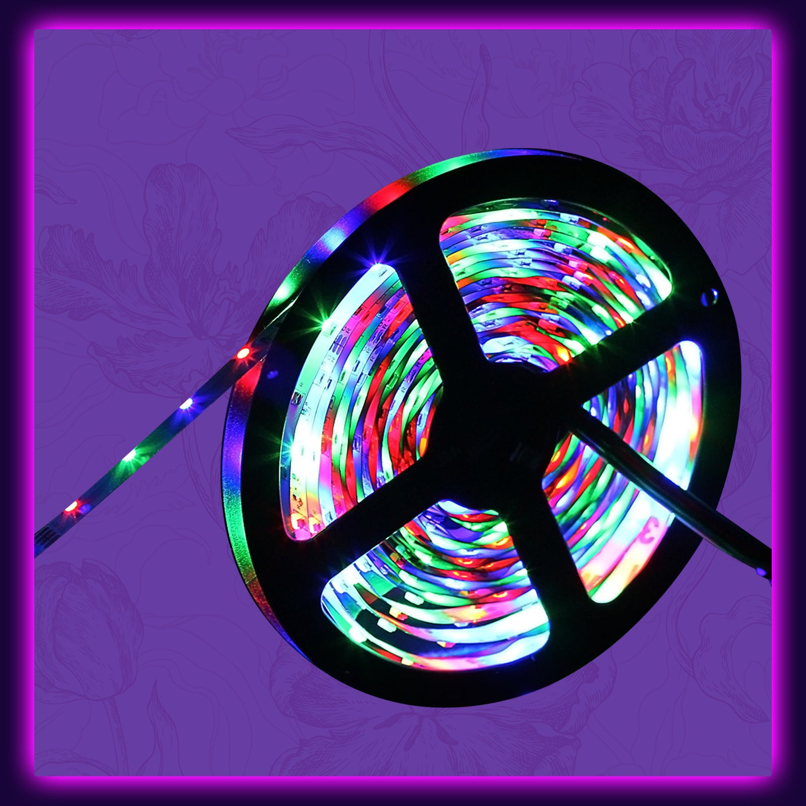 SUPERNIGHT RGB Strip Light, 16.4ft 300leds SMD 3528 Color-Changing Rope Lights,Flexible, Multi-Colors,Non-Waterproof (No Power Adapter)