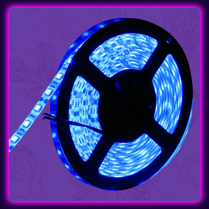 SUPERNIGHT Flexible 16.4ft 5M 300LEDs SMD 5050 Led Strip Light IP65 waterproof – Color: Blue