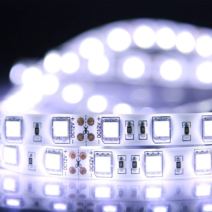 SUPERNIGHT White LED Strip Lights, 16.4FT SMD 5050 Cool White Rope Light, Waterproof Lighting