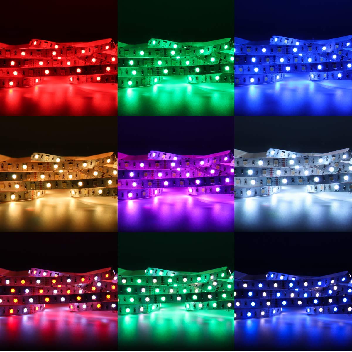 SUPERNIGHT LED Light Strip, [White, RGB, RGB+White Color, All in One Strip] Flexible 16.4ft SMD5050 DC12V 300Leds RGBW LED Rope Light Strip 40Keys IR Controller & Power Home Indoor Decoration