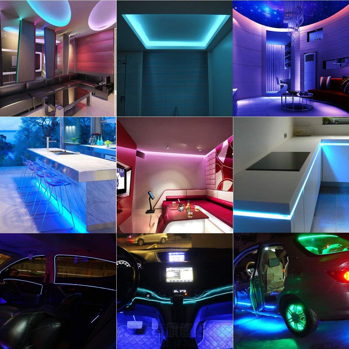 SUPERNIGHT Flexible LED Strip Light - 32.8Ft 5050 RGB 300LEDs Non-Waterproof Color Changing Full Kit with 44 Keys IR Remote Controller 24V 3A Power Supply for Holiday Party Decoration