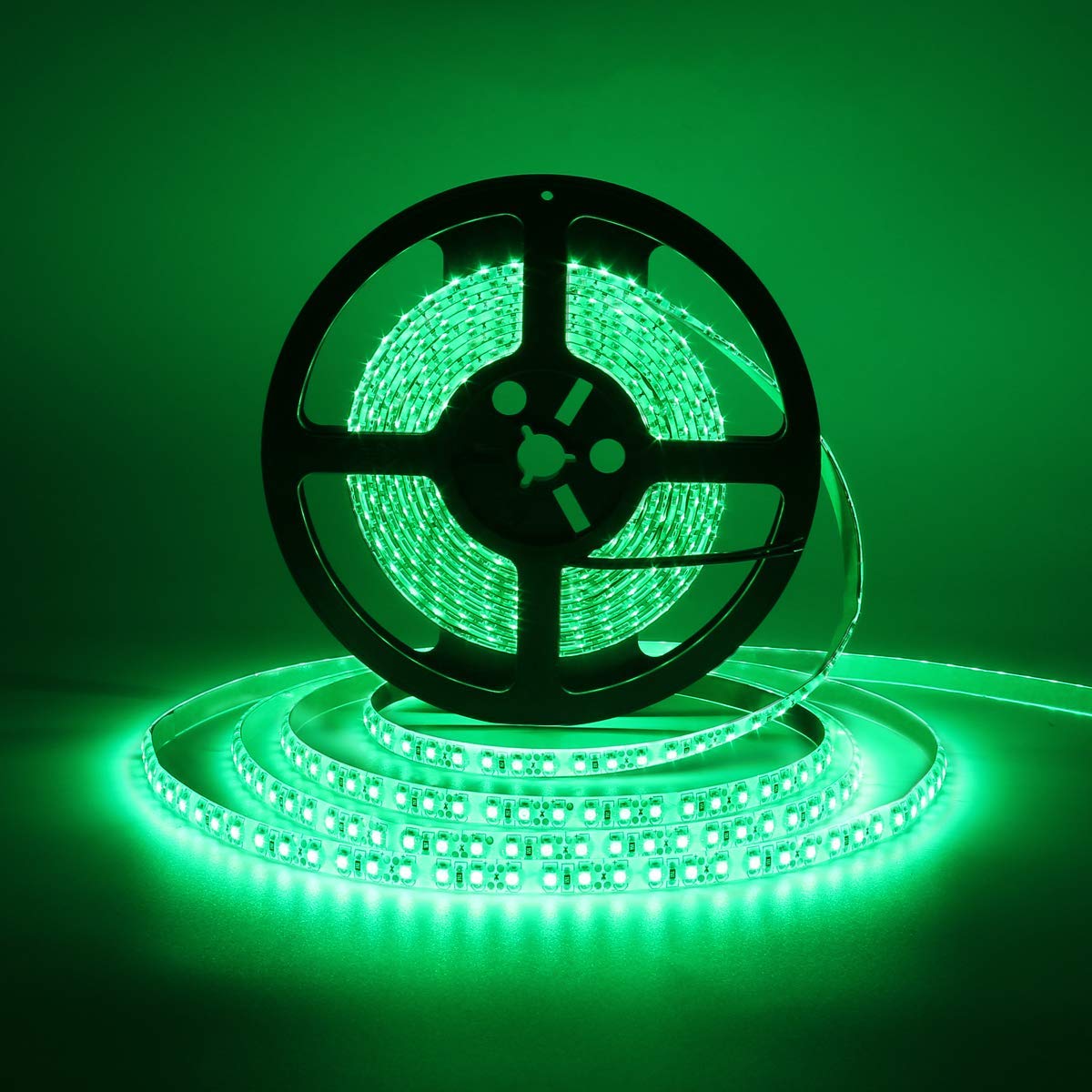 SUPERNIGHT 600 LEDS Light Strip Waterproof, 16.4FT Green LED Rope Lighting Flexible Tape Decorate for Bedroom Boat Car TV backlighting Holidays Party