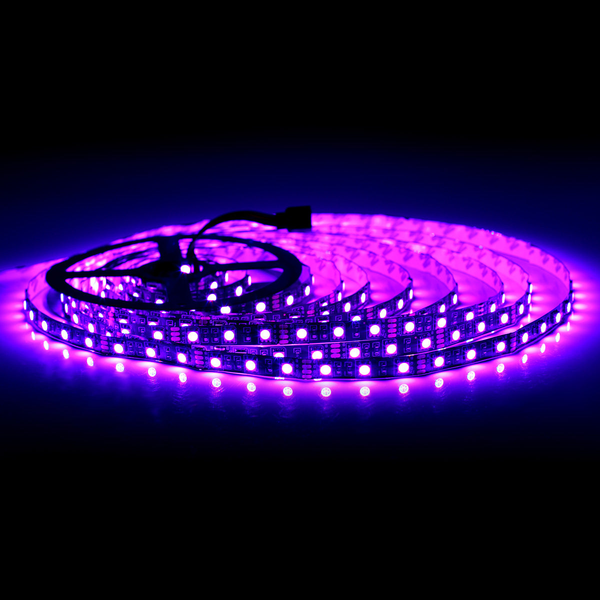 SUPERNIGHT 16.4Ft RGB 5050 SMD 300LEDs Strip Lights Non-waterproof, with Black PCB ( Single Light Strip Only )