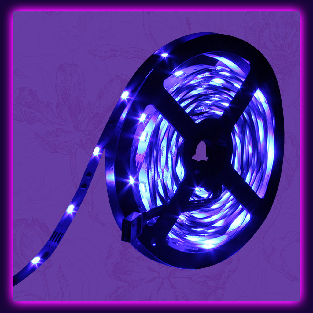 RGB Light Strip SUPERNIGHT 12v SMD Strip Non-waterproof LED Tape Multi-colors LED Strips Light Pack of 16.4ft/5m 300LEDs for most Indoor Decoration[Black PCB